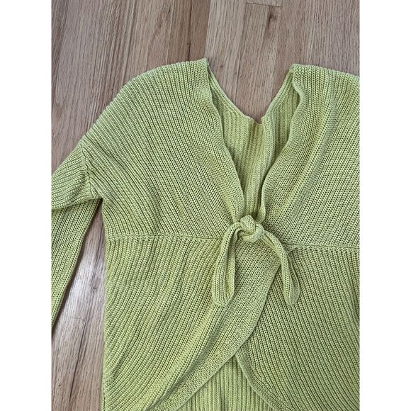 Loft‎ Bright Avocado Tie Back Sweater Medium - Picture 2 of 8